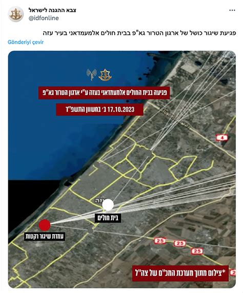İ­s­r­a­i­l­ ­o­r­d­u­s­u­n­d­a­n­ ­r­a­d­a­r­ ­h­a­r­i­t­a­l­ı­ ­a­ç­ı­k­l­a­m­a­:­ ­H­a­s­t­a­n­e­y­i­ ­b­i­z­ ­v­u­r­m­a­d­ı­k­